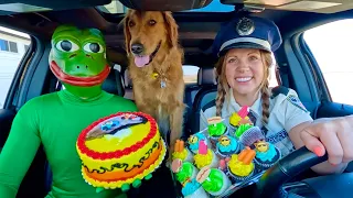 rubber ducky surprises frog police u0026 puppy in car ride chase