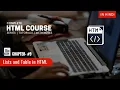 HTML List and HTML Table in One HTML Course With Notes chapter - HTML Table Tags