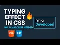 Pure CSS Typing Sliding Text Animation HTML CSS Tutorial No JavaScript