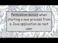 Permission denied when starting a new process from a Java application as root user