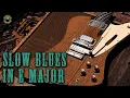 Slow blues backing track in E major