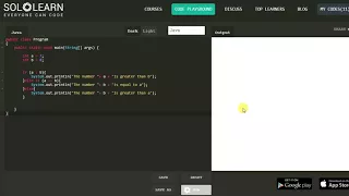05 Java If statements Solo Learn Code Playground