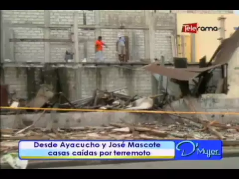 Desde Ayacucho y José Mascote casas caídas por terremoto