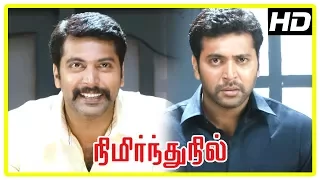 nimirnthu nil movie scenes jayam ravi and his look alike argue in the court amala paul sorri