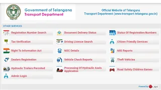 How To Find Vehicle Registration Number Search Telangana Rta 