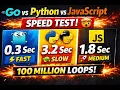 Go vs Python vs JavaScript Speed Test 100M Loop