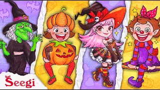 🎃 Paper DIY: Funny Halloween Costumes Dres Up - Stop Motion Paper | Seegi Channel