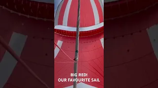 BIG RED! Our favourite sail. #sailing #letsgosailing #travel #parasailor