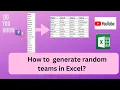 How to generate random teams in Excel