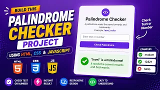 Palindrome Checker Project Using HTML CSS JavaScript Beginner JavaScript Project