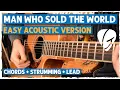 Man Who Sold The World Nirvana EASY 3-note Lead Guitar on Single String 5 Chords Strumming