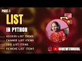 Day 8 List in Python Part - 1 Python for Machine Learning Data Science Analytics