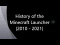 History of the Minecraft Launcher 2010 - 2021