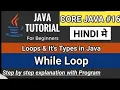 While Loop in Java Loop in Java in Hindi While Loop in Java Program Java Loops in Hindi