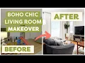 Boho Chic Living Room Transformation With Renter-Friendly Upgrades Rentfluencer