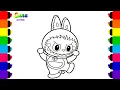 Labubu Doraemon Coloring Page for Kids