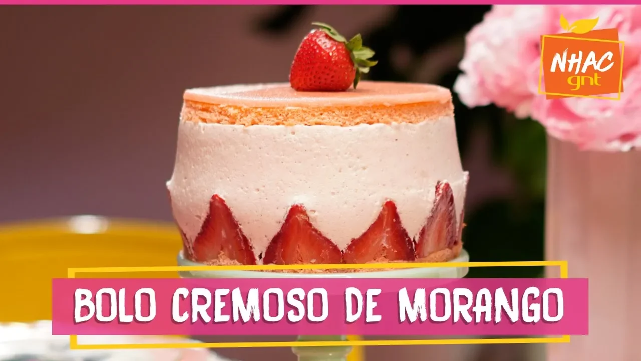 BOLO CREMOSO DE MORANGO RAÍZA COSTA RAINHA DA COCADA