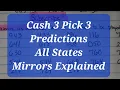 Cash 3 Pick 3 Predictions for All States Daily 3 Mirrors Explained