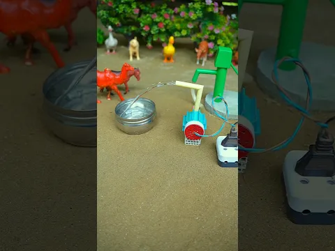Mini hand pump project water with supply motor drinks camel and duck farm #waterpump #shorts #830