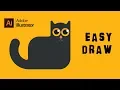 Draw a cat SUPER EASY tutorial in adobe illustrator