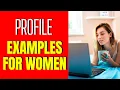 Online Dating Profile Examples For Women