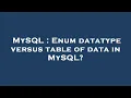 MySQL Enum datatype versus table of data in MySQL