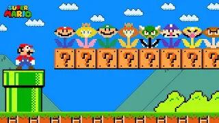 Super Mario Bros But There Are MORE Custom Flower All Characters 
