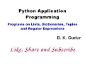 Python Programs on Lists Dictionaries Tuples and Regular Expressions