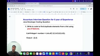Accenture Interview Coding Question find duplicate using java 8 features