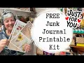 FREE Junk Journal Printable kit How to back printables Junk Journal Tutorial Flip through