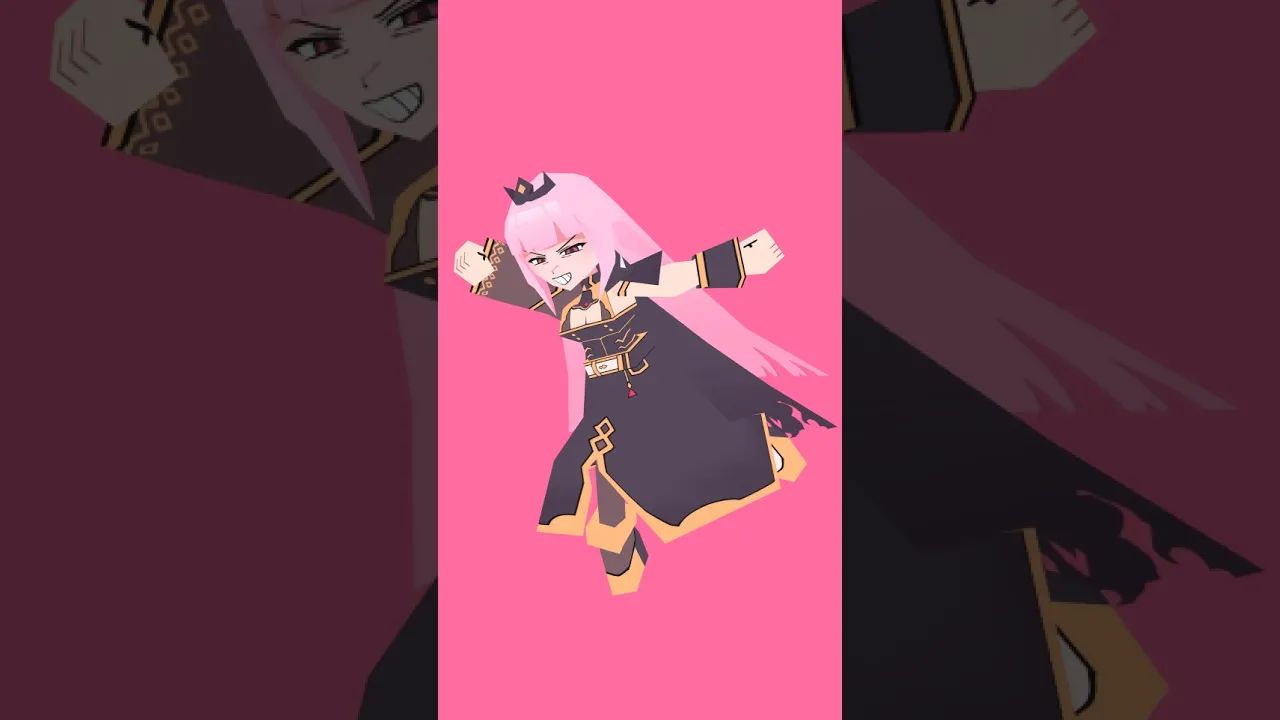 Geddan with a low-poly Mori Calliope (3D Blender Animation)