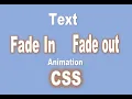 Text Fade in and Fade Out Using CSS Animation CSS tips and tricks