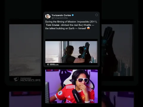 During the filming of Mission Impossible (2011), Tom Cruise climbed the real Burj Khalifa #shorts #m