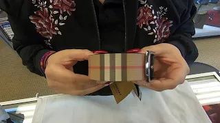 BURBERRY Vintage Check E-Canvas Leather Belt Beige REVIEW PRE-OWNED