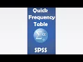 How to construct a frequency table in SPSS