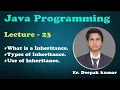 Inheritance in Java Types of inheritance Lecture - 23 Java Programming Tutorials for Beginners