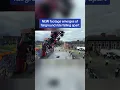 Terrifying moment fairground ride falls apart