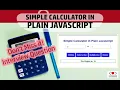 Simple Calculator in Plain JavaScript Good Interview Question Challenging Task