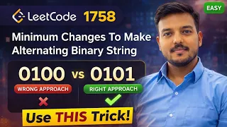 LeetCode 1758 Minimum Changes To Make Alternating Binary String Easy O n Solution