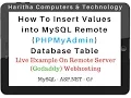 Insert Data Into MYSQL Table Remote Database PHPMyAdmin 4 5 1 c