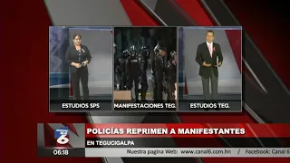 polic as reprimen a manifestantes en tegucigalpa