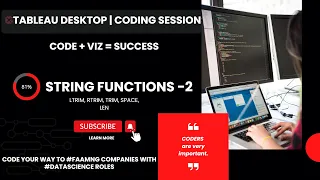 Tableau Desktop Training Coding Bootcamp String Functions Part 2