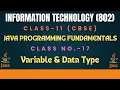CLASS-XI IT-802 CBSE BOARD JAVA PROGRAMMING FUNDAMENTALS CLASS-17