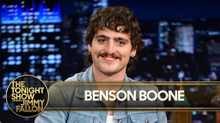 Benson Boone Flips Off Jimmy s Desk Talks Moonbeam Ice Cream and American Heart Extended