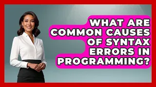 What Are Common Causes of Syntax Errors in Programming - Learn To Troubleshoot