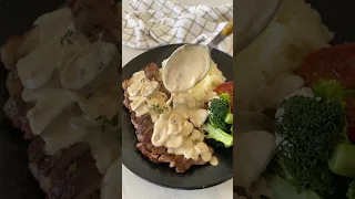 Steak With Creamy Mushroom Sauce 