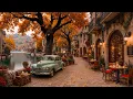 Download Lagu September Fall Morning at Street Coffee Shop Ambience 🍂 Smooth Piano Jazz Music for Working