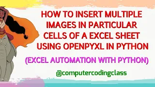 insert image in excel using python openpyxl automate excel with python Computer Coding Class