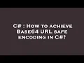 C How to achieve Base64 URL safe encoding in C