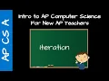 AP CS A Teacher Training - Iteration